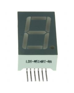 LUMEX OPTO LDS-M514RI-RA - Display 7 segmente 0.56" simplu roșu 6SIP unghi drept (RA)