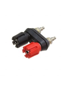 MUELLER ELECTRIC BU-P6883 - Conector dublu tip bornă canelată negru/roșu