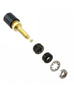 POMONA ELECTRONICS 2382-0 - Bornă de conexiune mini moletată neagră