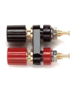 POMONA ELECTRONICS 2383-0 - Bornă de conexiune dublă mini negru/roșu