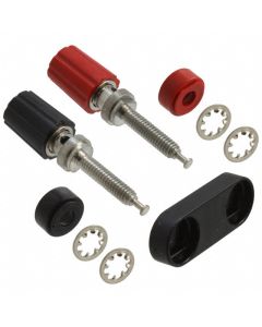 POMONA ELECTRONICS 2440-0 - Bornă de conexiune dublă mini negru/roșu