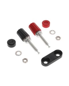 POMONA ELECTRONICS 4243-0 - Bornă de conexiune dublă moletată negru/roșu