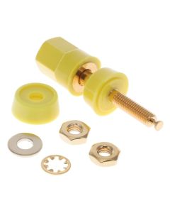 POMONA ELECTRONICS 5018-4 - Bornă de conexiune hexagonală galbenă