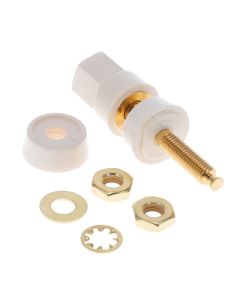 POMONA ELECTRONICS 5018-9 - Bornă de conexiune hexagonală albă