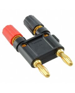 POMONA ELECTRONICS 5405 - Bornă de conexiune dublă striată negru/roșu