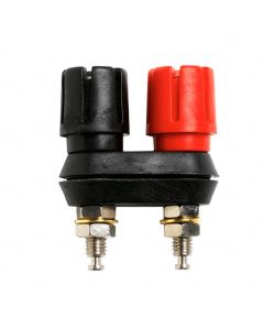 POMONA ELECTRONICS 6883 - Bornă de conexiune dublă striată negru/roșu