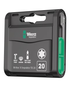 WERA 5057772001 - Set biți Bit-Box 15 Impaktor TX, TX 20 x 25 mm, 15 piese