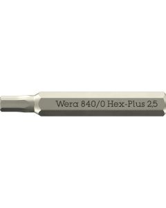 WERA 5058112001 - Bit Micro 840 Hex-Plus, 2.5 x 30 mm