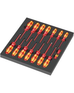 WERA 5150102001 - Suport din burete cu set șurubelnițe VDE 9711