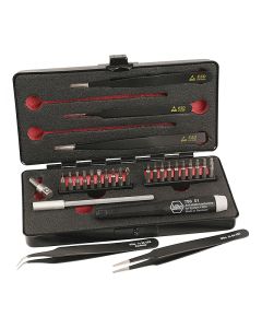 WIHA 75993 - Set 28 piese biți și pensetă cu carcasă