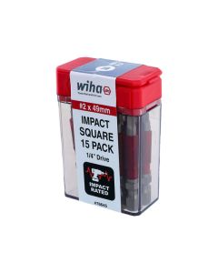 WIHA 76645 - Bit de forță pentru impact Pătrat #2 - 15 Buc